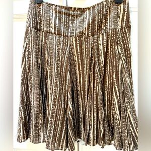 Uwomen Brown and Tan Striped Women's Short Flair Skirt 4